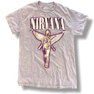 Nirvana Lavender Crewneck Short Sleeve Angel Graphic Tee Size Small
